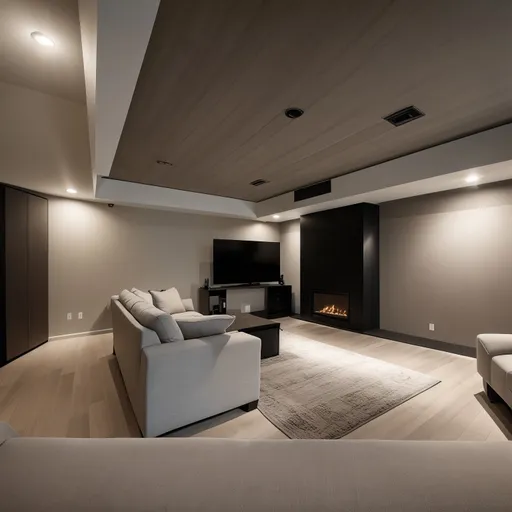 Japandi Basement design - AI generated interior design visualization