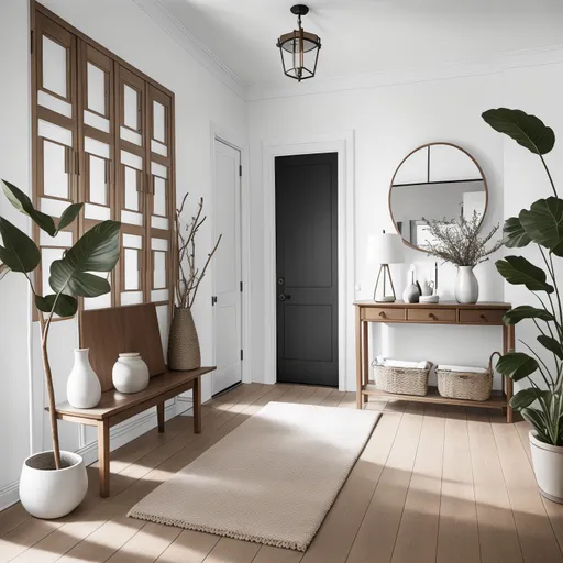 Japandi Entryway design - AI generated interior design visualization