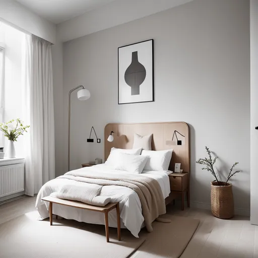 Japandi Guest Room design - AI generated interior design visualization