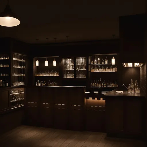 Japandi Home Bar design - AI generated interior design visualization