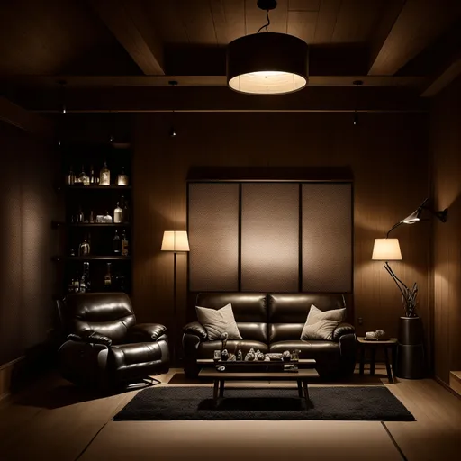 Japandi Man Cave design - AI generated interior design visualization