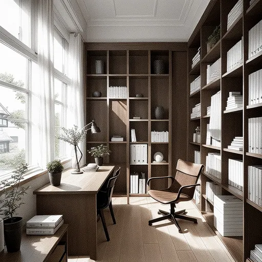 japandi study room