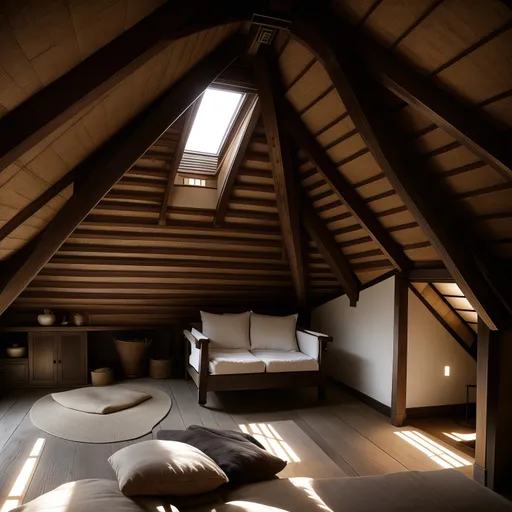 Japanese Attic design - AI generated interior design visualization