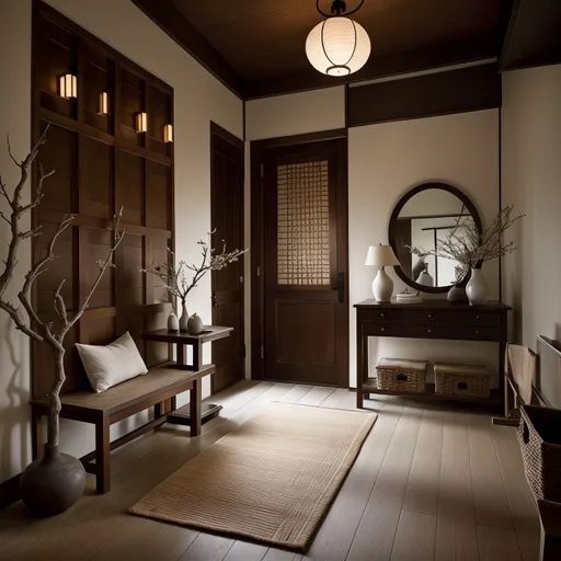 Japanese Entryway design - AI generated interior design visualization