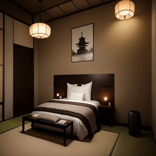 Japanese Guest Room design - AI generated interior design visualization