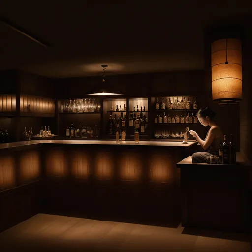 Japanese Home Bar design - AI generated interior design visualization