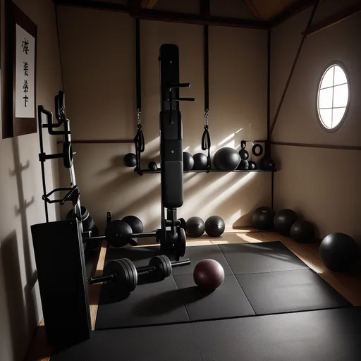 Japanese Home Gym design - AI generated interior design visualization