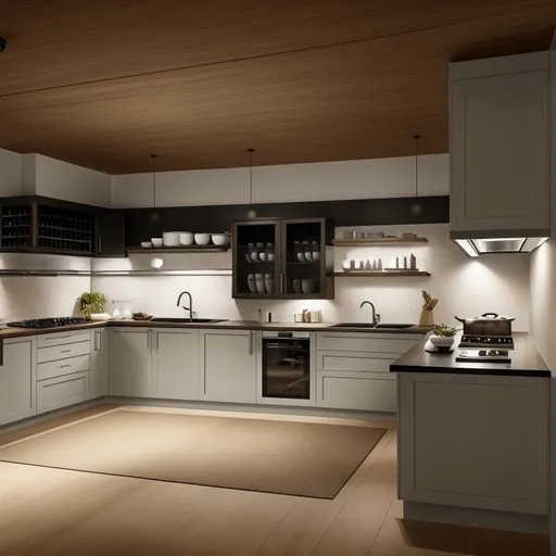 Japanese Kitchen design - AI generated interior design visualization