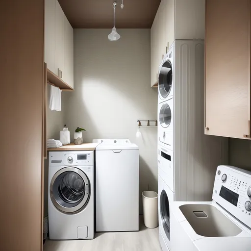 Japanese Laundry Room design - AI generated interior design visualization