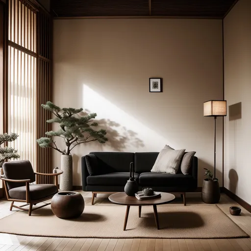 Japanese Living Room design - AI generated interior design visualization