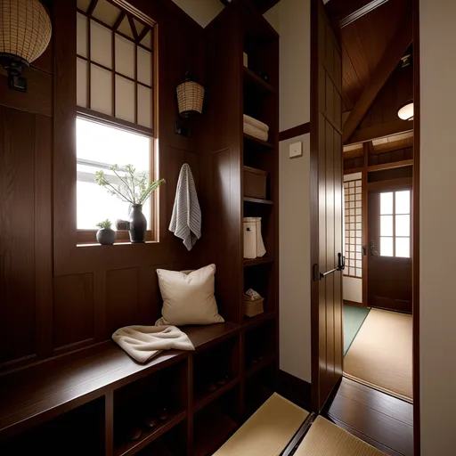 Japanese Mudroom design - AI generated interior design visualization