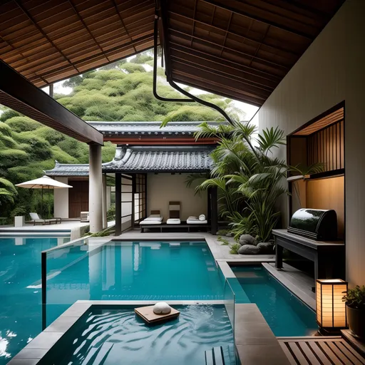Japanese Pool House design - AI generated interior design visualization