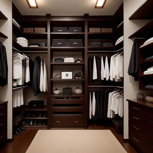 Japanese Walk-in Closet design - AI generated interior design visualization