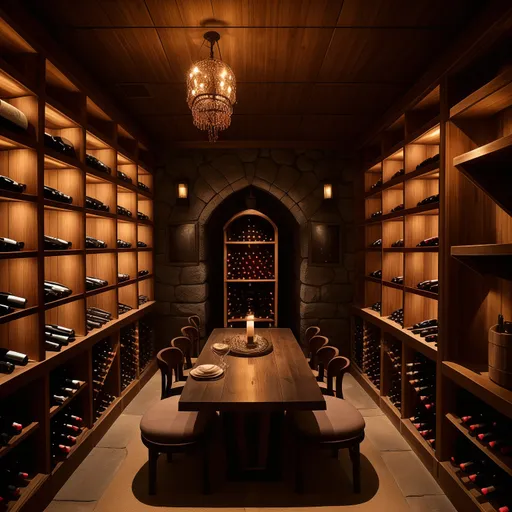 Japanese Wine Cellar design - AI generated interior design visualization