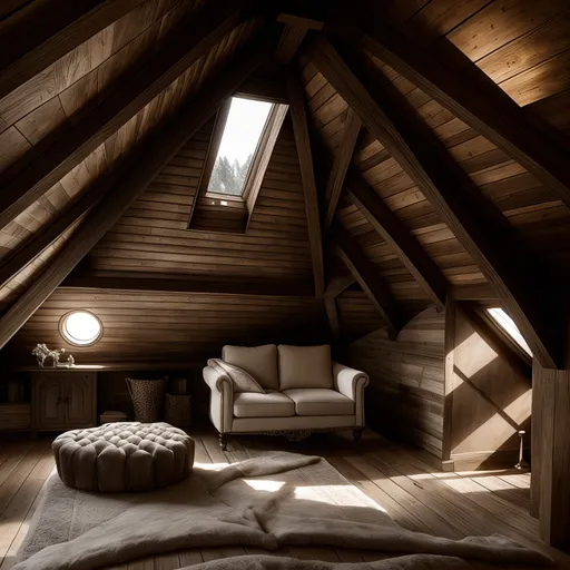 Luxury Attic design - AI generated interior design visualization