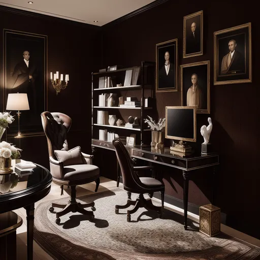 Luxury Home Office design - AI generated interior design visualization