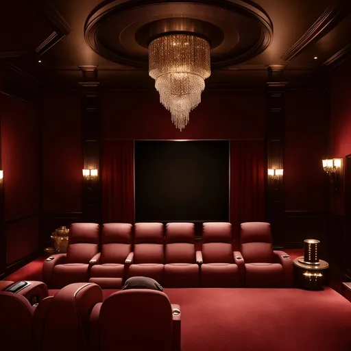 Luxury Home Theater design - AI generated interior design visualization