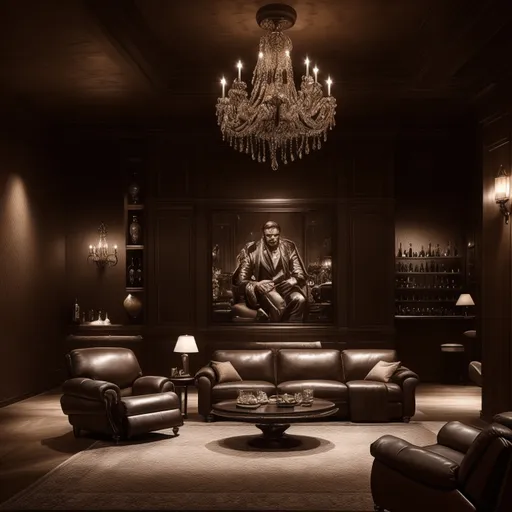Luxury Man Cave design - AI generated interior design visualization