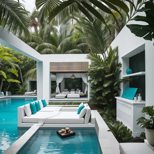 Luxury Pool House design - AI generated interior design visualization