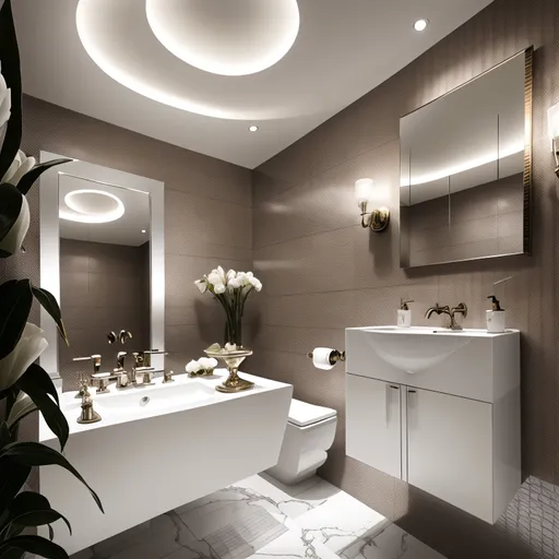 Luxury Powder Room design - AI generated interior design visualization