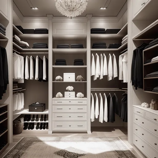 Luxury Walk-in Closet design - AI generated interior design visualization