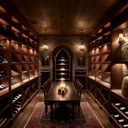 Luxury Wine Cellar design - AI generated interior design visualization