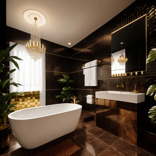 Maximalist Bathroom design - AI generated interior design visualization