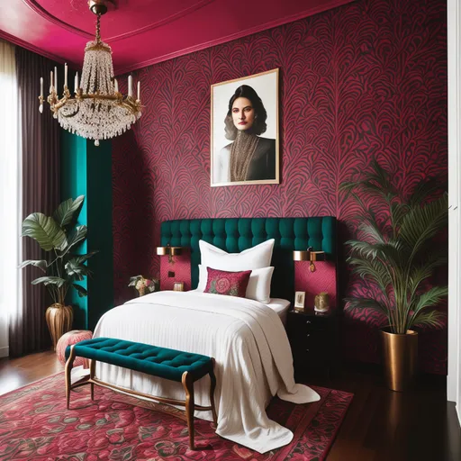 Maximalist Guest Room design generated by AI