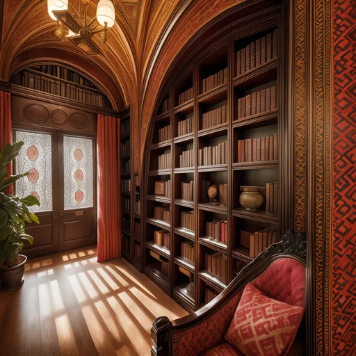 Maximalist Library design - AI generated interior design visualization