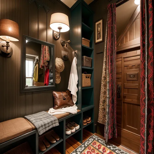 Maximalist Mudroom design - AI generated interior design visualization