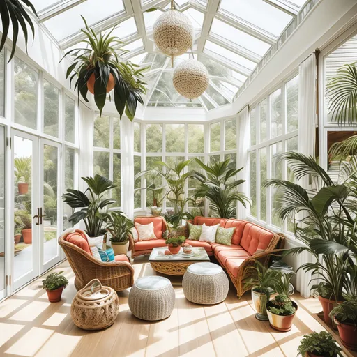 Maximalist Sunroom design - AI generated interior design visualization