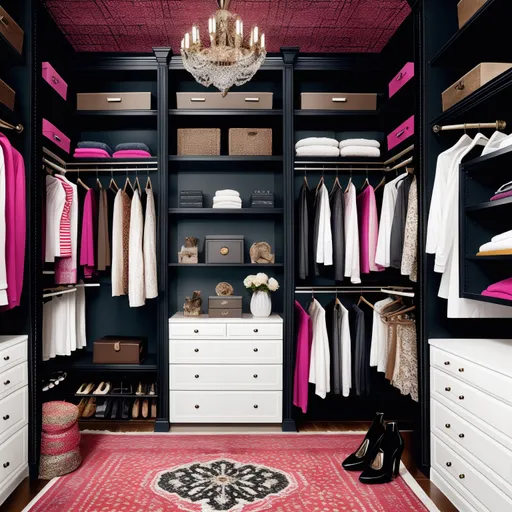 Maximalist Walk-in Closet design - AI generated interior design visualization