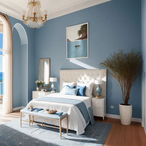 Mediterranean Guest Room design - AI generated interior design visualization