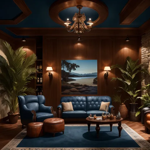 Mediterranean Man Cave design - AI generated interior design visualization