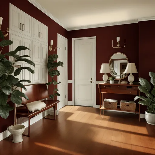 Mid-Century Modern Entryway design - AI generated interior design visualization