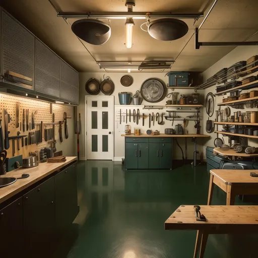 Mid-Century Modern Garage design - AI generated interior design visualization