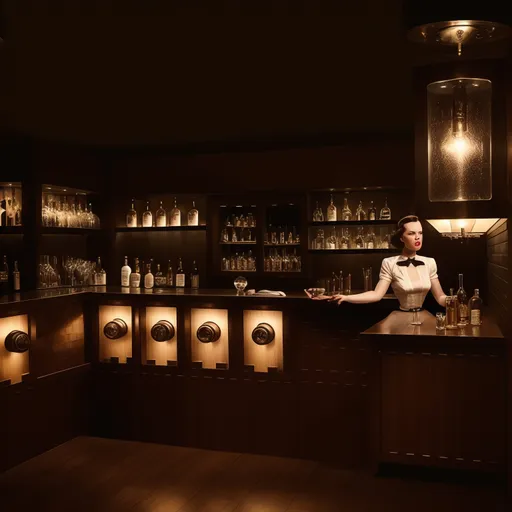 Mid-Century Modern Home Bar design - AI generated interior design visualization