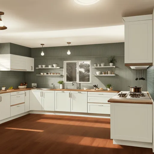 Mid-Century Modern Kitchen design - AI generated interior design visualization