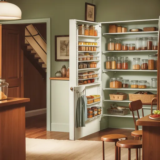 Mid-Century Modern Pantry design - AI generated interior design visualization