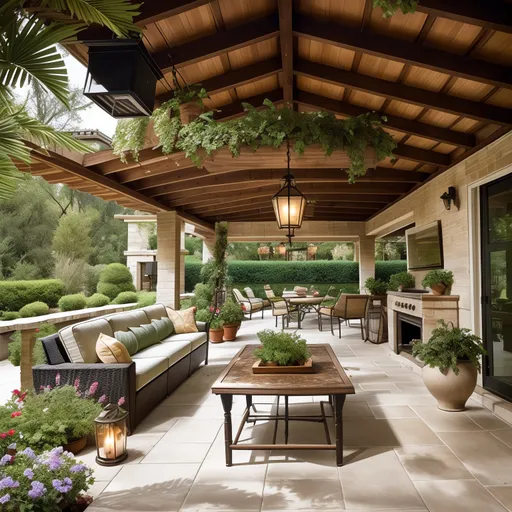 Mid-Century Modern Patio design - AI generated interior design visualization