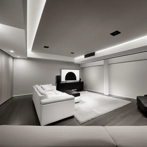 Minimalist Basement design - AI generated interior design visualization