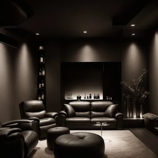 Minimalist Man Cave design - AI generated interior design visualization