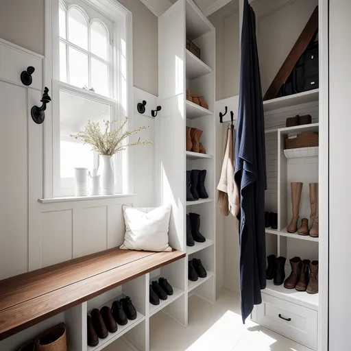 Minimalist Mudroom design - AI generated interior design visualization