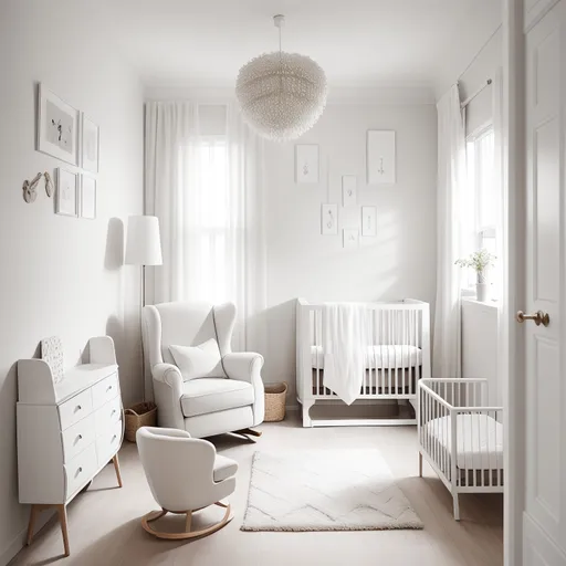 Minimalist Nursery design - AI generated interior design visualization