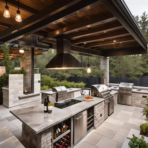 Minimalist Outdoor Kitchen design - AI generated interior design visualization