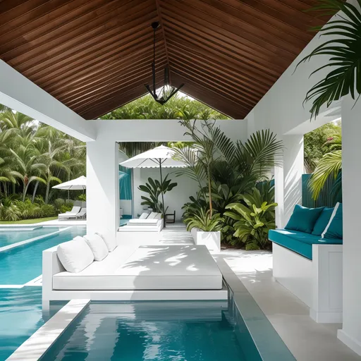Minimalist Pool House design - AI generated interior design visualization