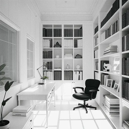 minimalist study room
