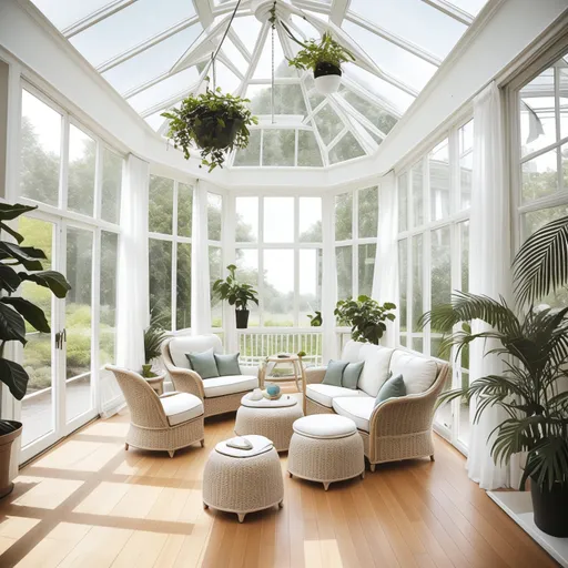 Minimalist Sunroom design - AI generated interior design visualization
