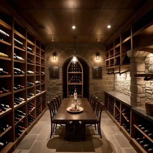 Minimalist Wine Cellar design - AI generated interior design visualization