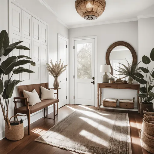 Modern Boho Entryway design - AI generated interior design visualization